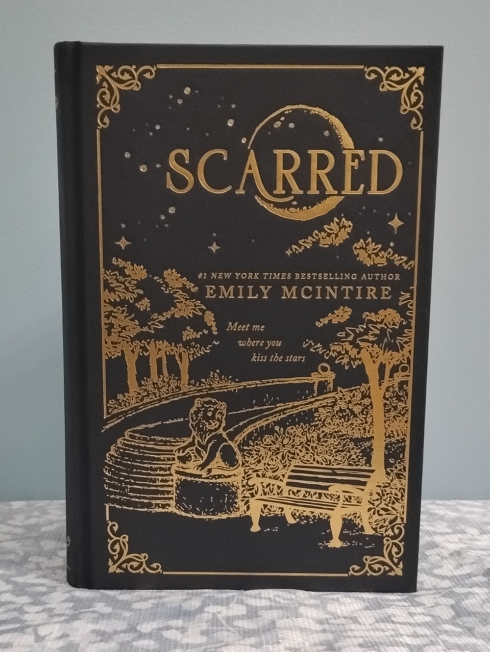 NWT Scarred By Emily McIntire Black Hardcover Book with Gold Foil Accents